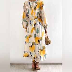 Sissyaki Deep V 3/4 Sleeve Boho Dress Size Medium